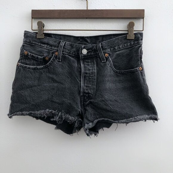 Levi's Pants - LEVI'S 501 Charcoal Denim Shorts No Size Tag Check Measurements